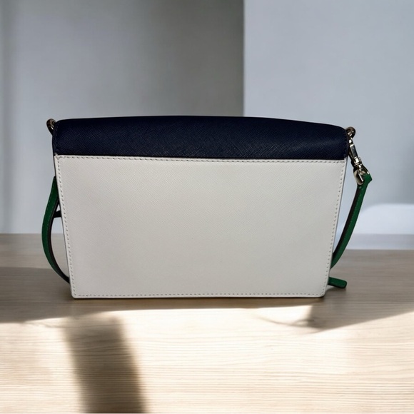 Kate Spade Navy & Green Crossbody | J183 | Gold Chain Strap | Like New - Picture 5 of 14